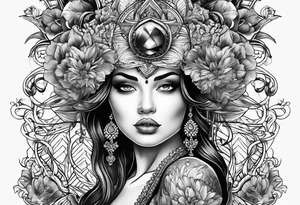 Big boob women tattoo idea