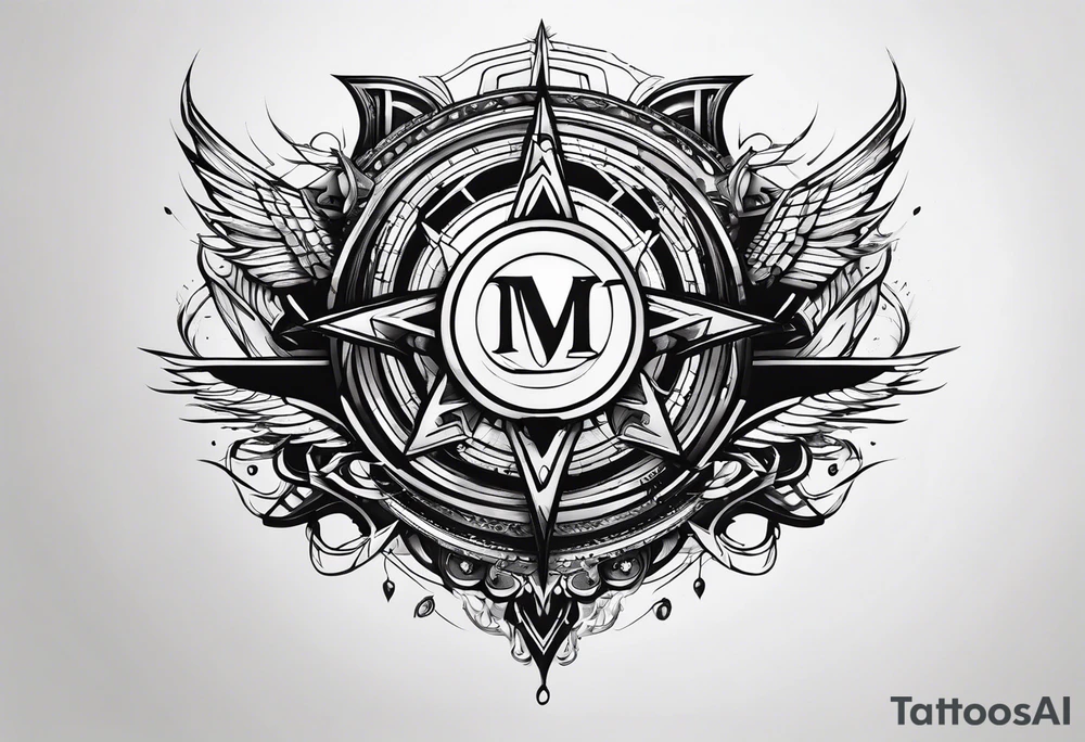 Futuristic design with letters eegj tattoo idea