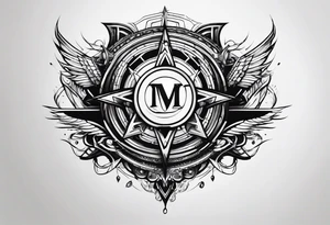 Futuristic design with letters eegj tattoo idea