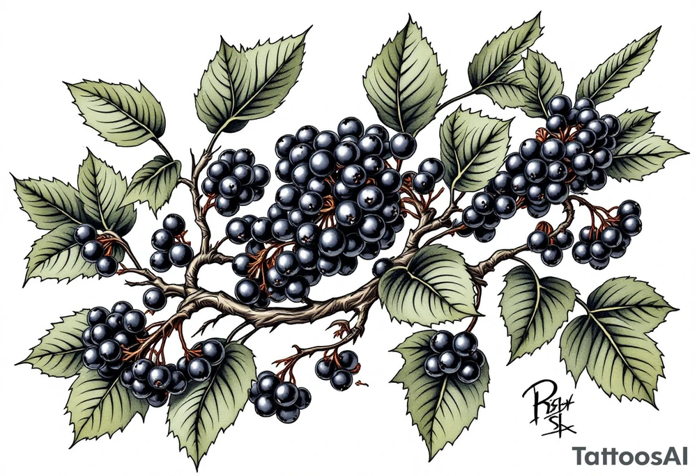 American traditional style Blackberry vine to wrap around an arm tattoo idea