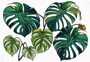 monstera leaves tattoo idea