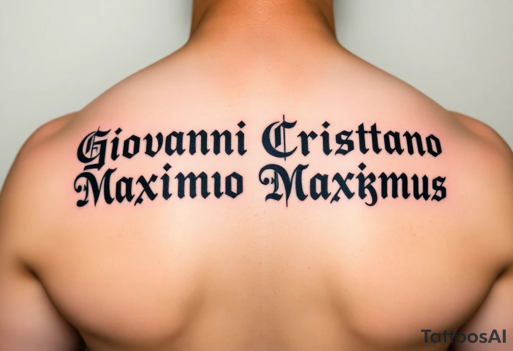 Giovanni Cristiano Maximus Turkaly tattoo idea