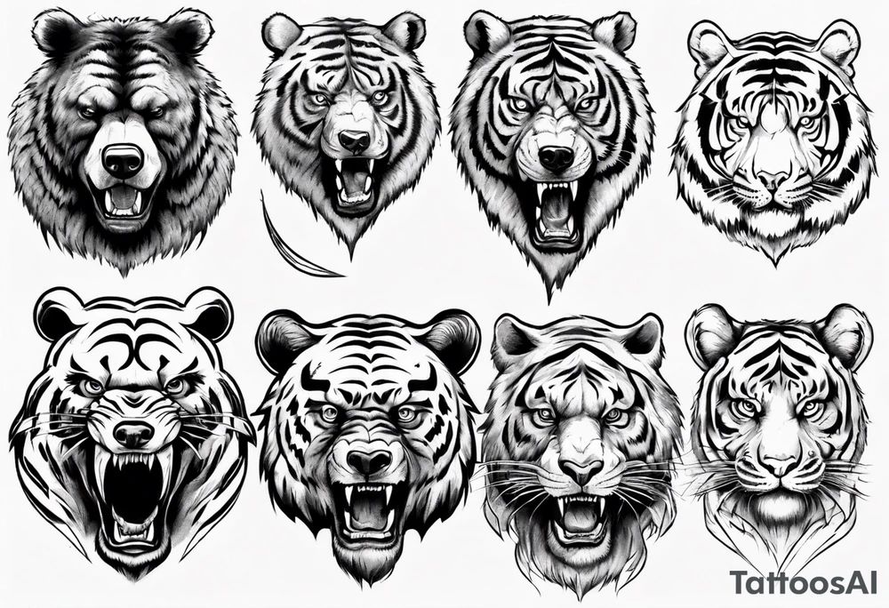 bear vs tiger tattoo idea