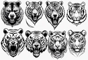 bear vs tiger tattoo idea