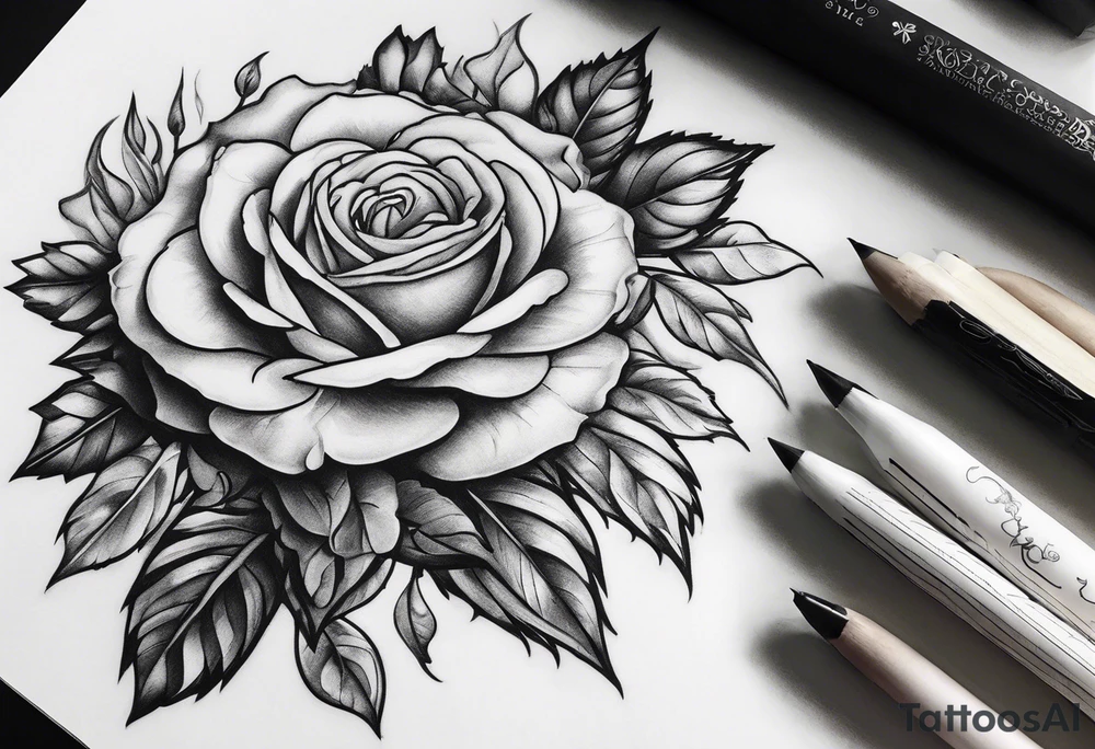 Skanderbeg roses time tattoo idea