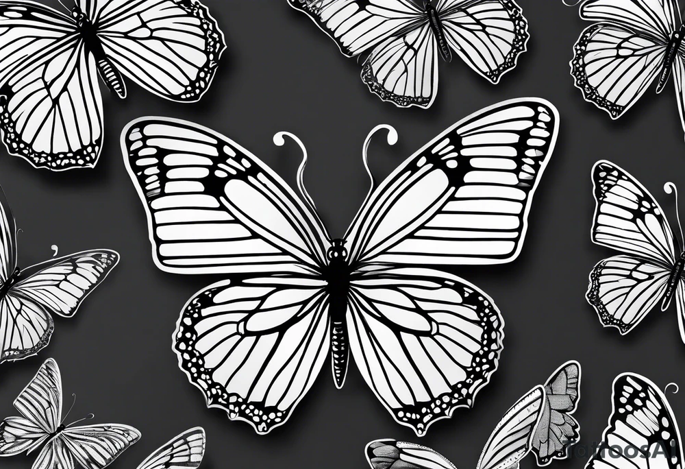 3 fine line butterflies in different positions tattoo idea 3 fine line butterflies in different positions tattoo idea
