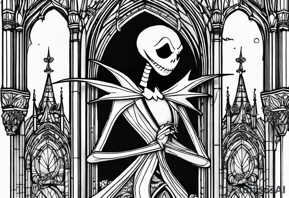 jack skellington on the Milan cathedral tattoo idea
