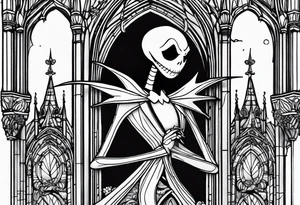jack skellington on the Milan cathedral tattoo idea