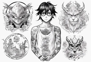Fantsy anime tattoo idea