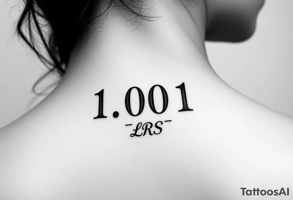 Roman numerals for 1,001 with the initials lrs tattoo idea