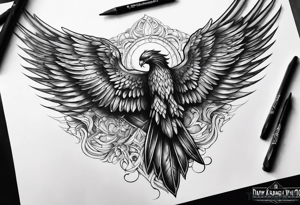 Dark archangel wing tattoo idea