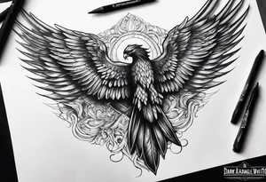 Dark archangel wing tattoo idea