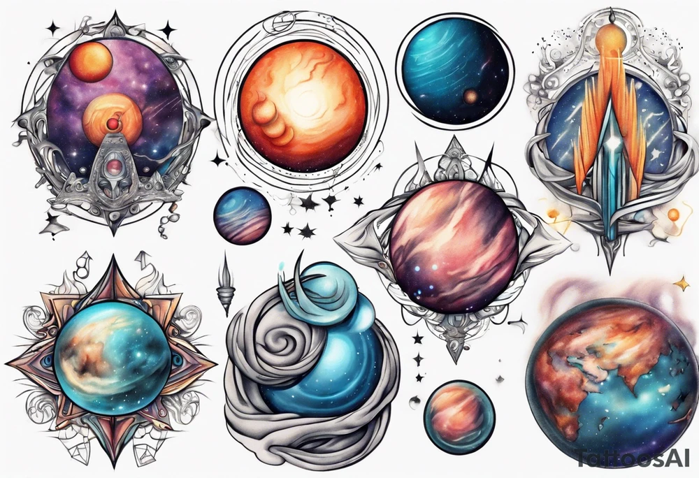 Spiritual awakening 
Planets tattoo idea