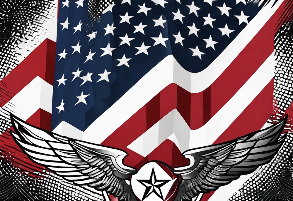 American flag and U.S. Air Force tattoo idea