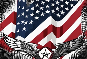 American flag and U.S. Air Force tattoo idea