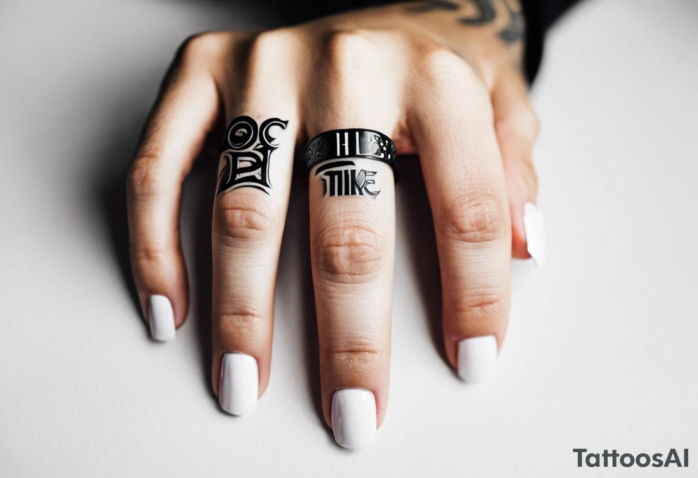 Name on ring finger tattoo idea