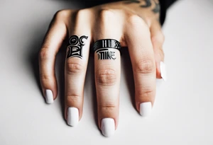 Name on ring finger tattoo idea