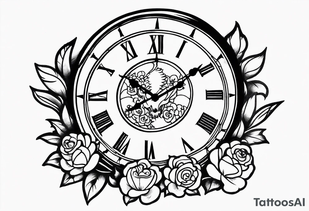 Grateful dead 
clock tattoo idea