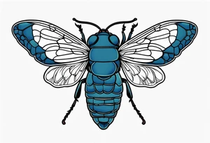 Neo traditional Cicada and blueberries tattoo idea