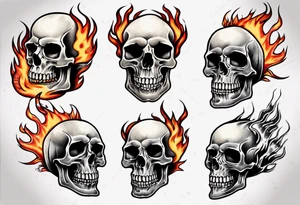 burning skull tattoo idea