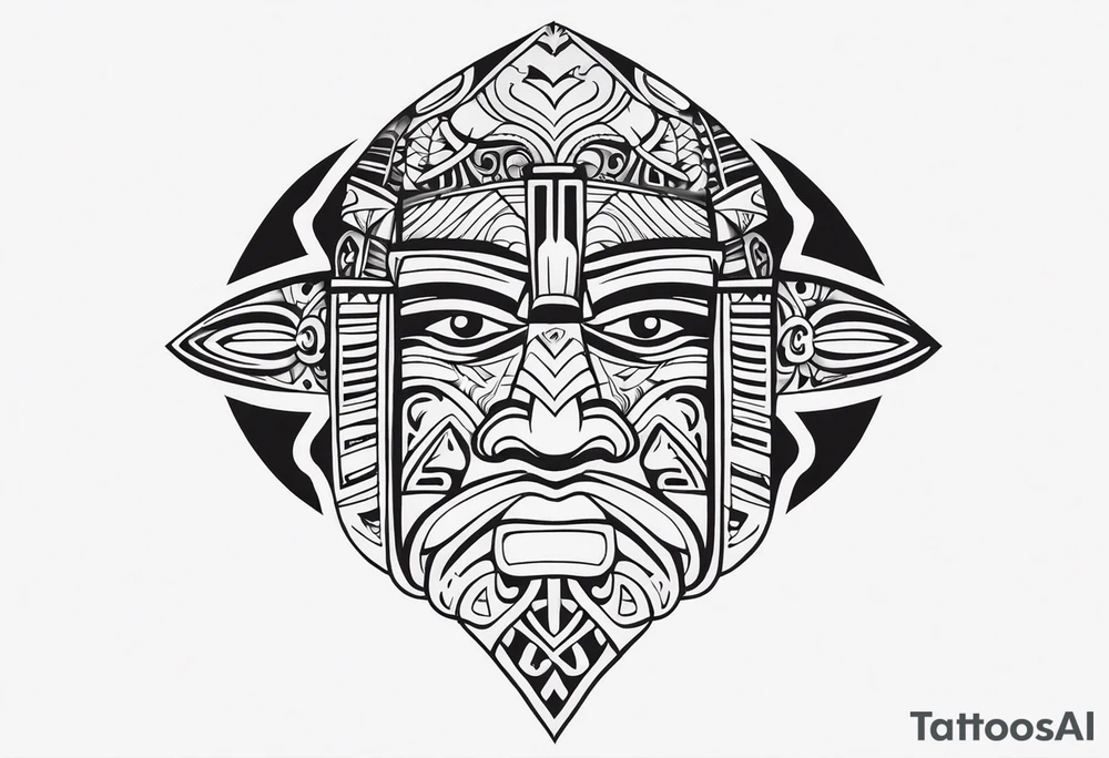 Polynesian neck to chin tattoo tattoo idea