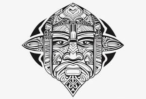Polynesian neck to chin tattoo tattoo idea