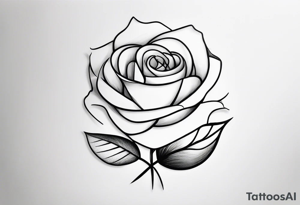 A rose in the form of the letter “Y” tattoo idea