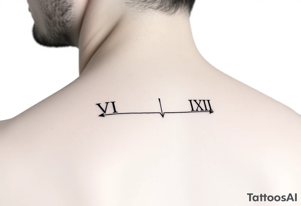 Minimalist fine-line tattoo, Roman numerals VII with a down arrow and VIII with an up arrow, clean typography, delicate, micro-tattoo style, sharp black ink, plain white background. tattoo idea