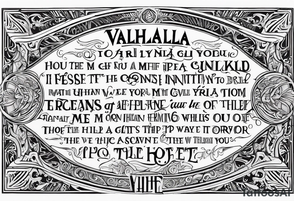 VALHALLA  poem tattoo idea