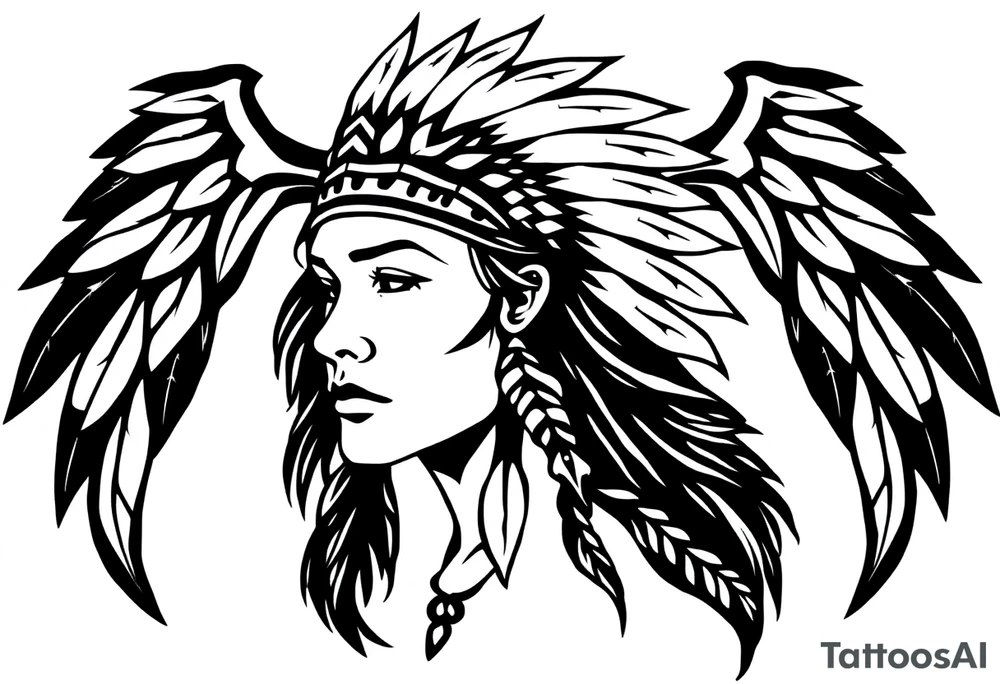 Native American female tattoo idea
