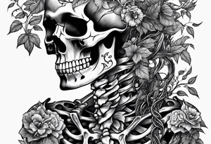 Full Skeleton wrapped in vines tattoo idea