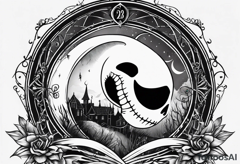 Jack Skellington with date of birth tattoo idea Jack Skellington with date of birth tattoo idea
