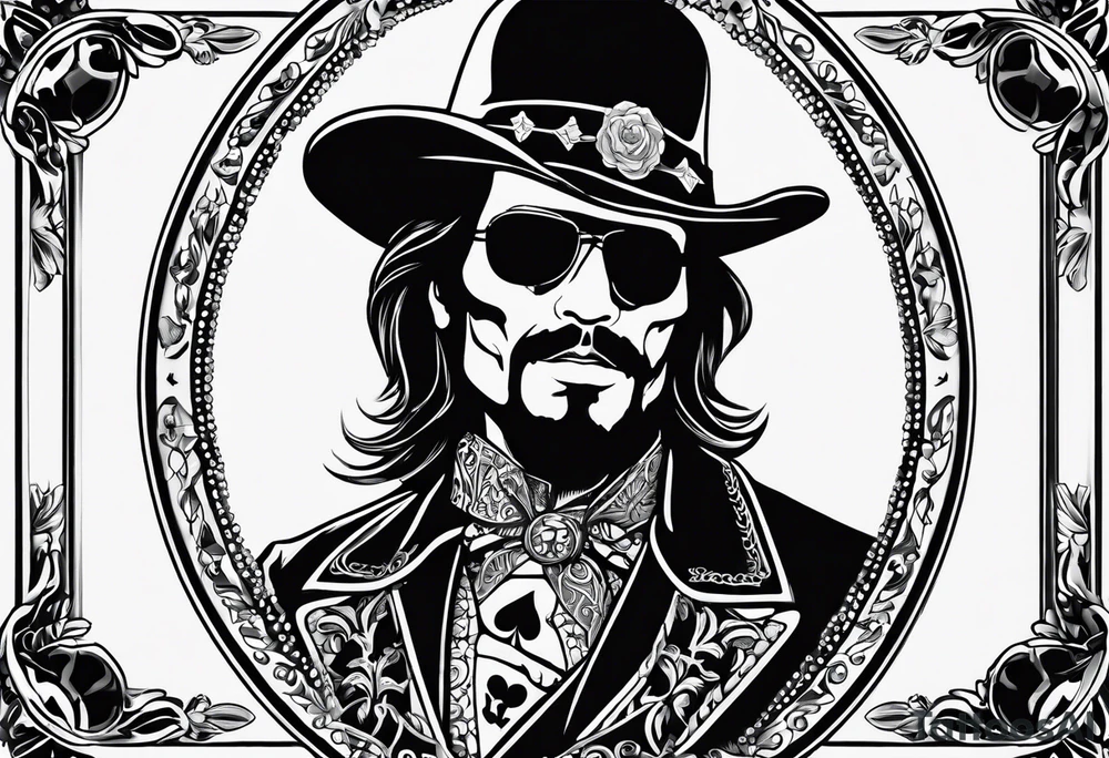 Western playing card full house tattoo with skeleton on it tattoo idea