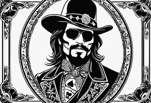 Western playing card full house tattoo with skeleton on it tattoo idea