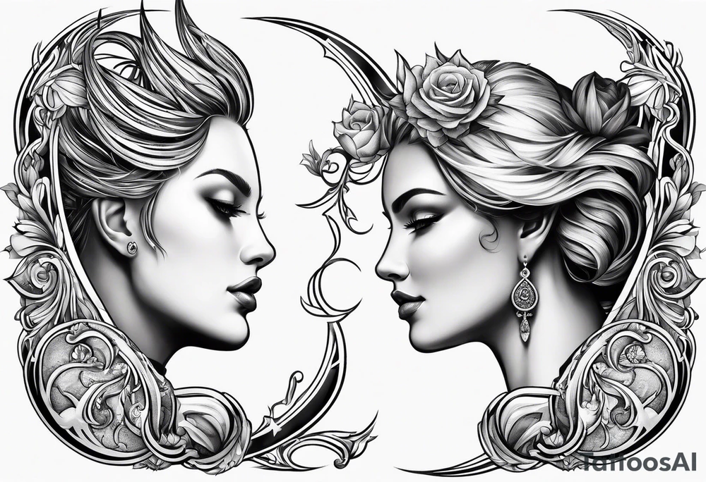 Virgo sign and Taurus sign tattoo idea