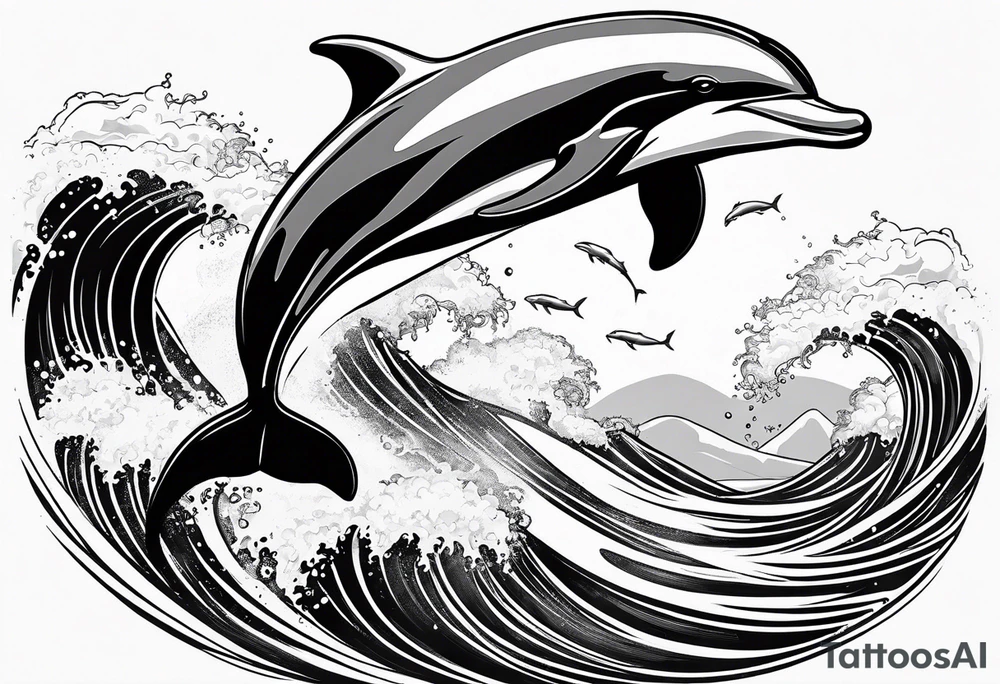 dolphin jumping out the ocean tattoo idea