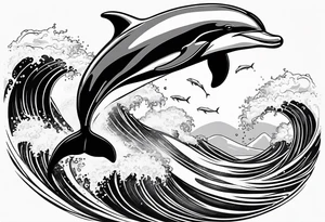 dolphin jumping out the ocean tattoo idea