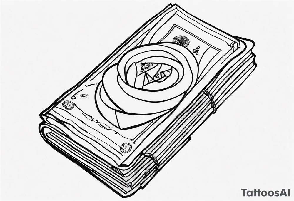 Clothes and money tattoo idea