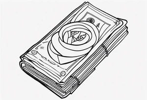 Clothes and money tattoo idea