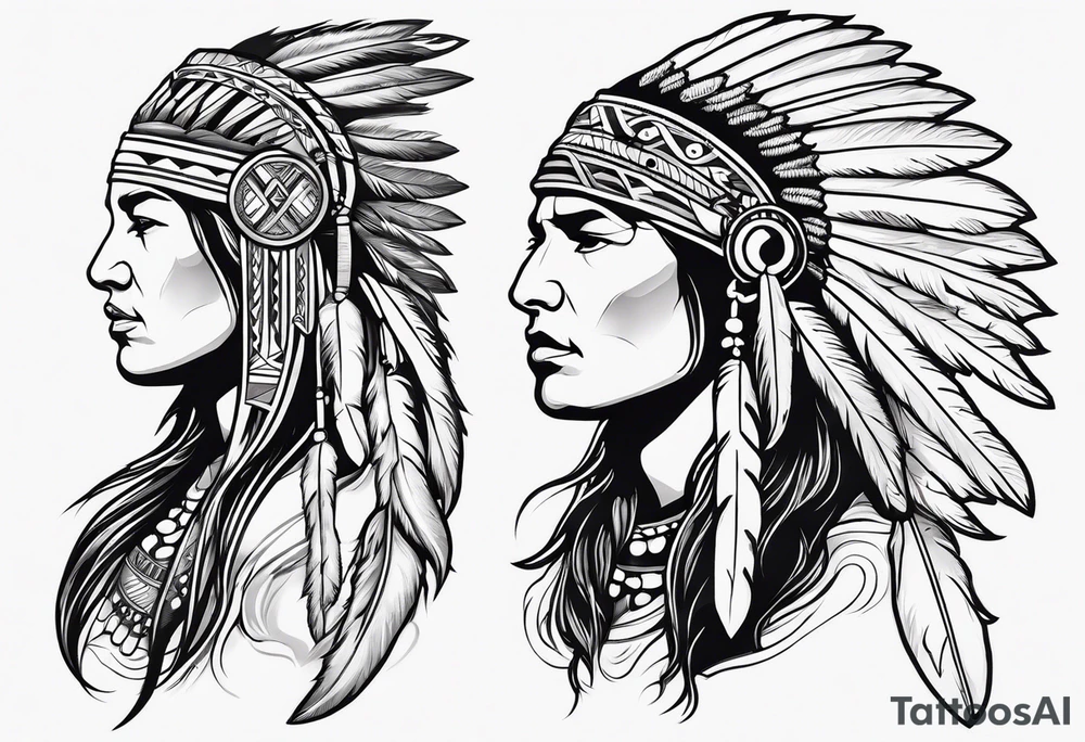 Arm band Comanche native symbols with Aquarius theme tattoo idea