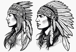 Arm band Comanche native symbols with Aquarius theme tattoo idea