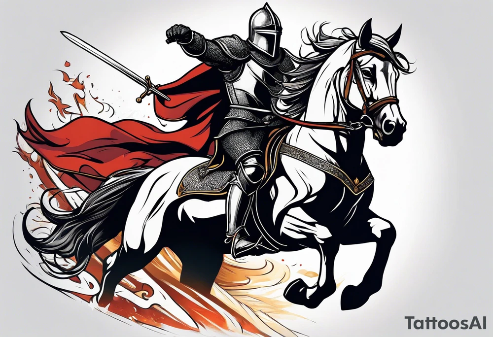 leaping knight tattoo idea