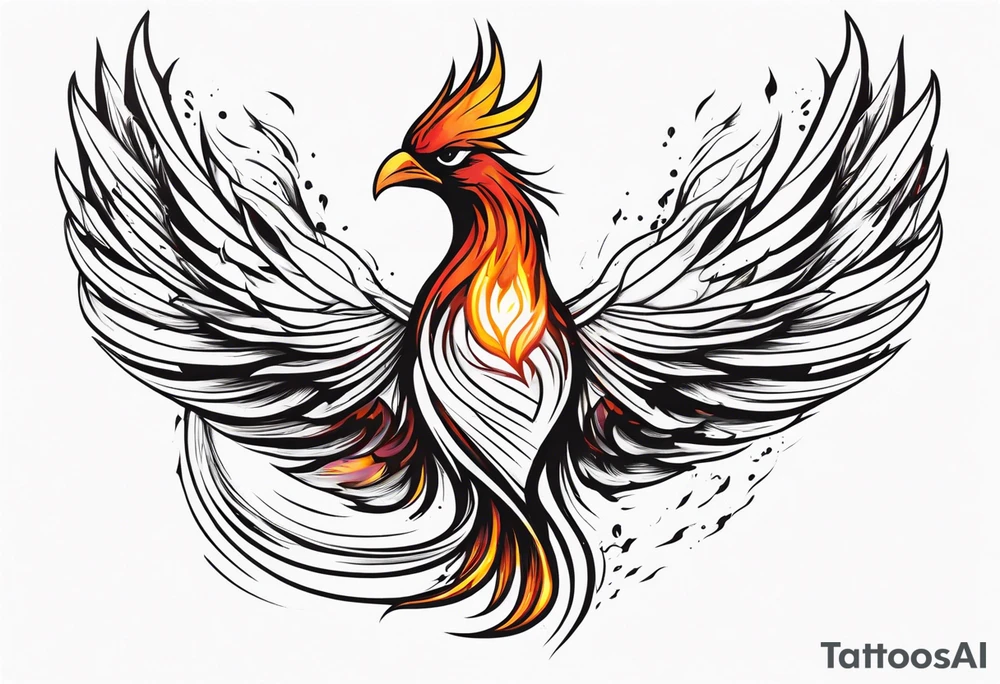 phoenix rising from ashes tattoo idea