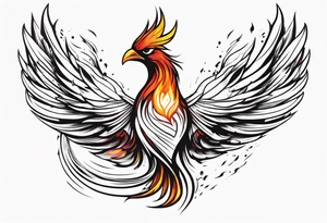 phoenix rising from ashes tattoo idea