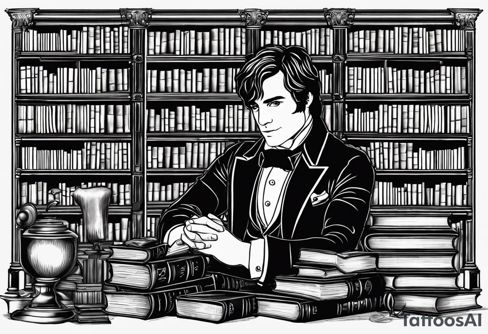 Mr. Darcy, Library, book stacks tattoo idea