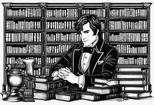 Mr. Darcy, Library, book stacks tattoo idea