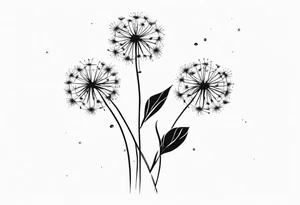 floral tattoo three dandelions tattoo idea