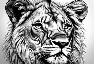 Baby lion tattoo idea