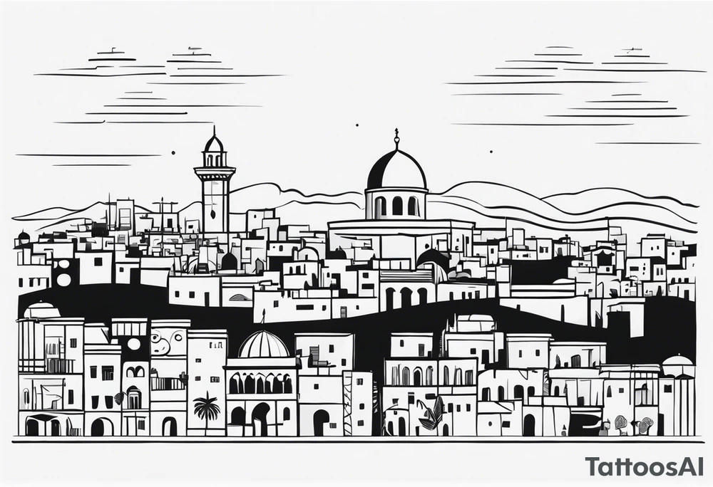 israel 
city swirl
 vector tattoo idea