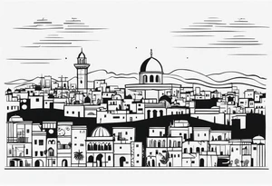 israel 
city swirl
 vector tattoo idea